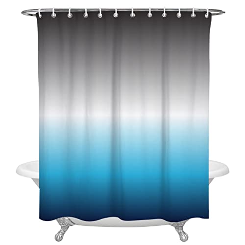 XWJLAILE Gradient Grau Blau Duschvorhang Home Badewanne Dekorativer Polyesterstoff Badezimmervorhang mit Haken (Farbe: D, Größe: 183X183CM) von XWJLAILE