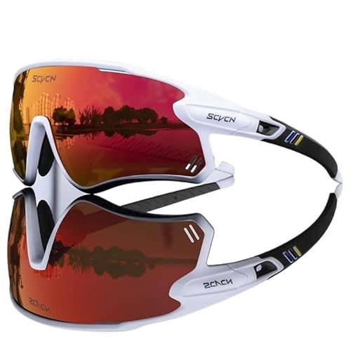 XWJLAILE Lauf-Sonnenbrille, polarisiert, 3 Gläser, Herren und Damen, modisch, Radfahren, Angeln, Sport-Sonnenbrille, MTB, Rennrad, Brillen, Motocross-Brille, Fahrradbrille, Fahrradbrille von XWJLAILE