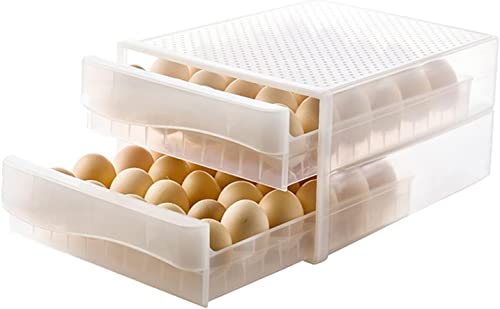 XWJLAILE Transparente doppellagige Eierschale für Kühlschrank - Schubladen-Knödel-Eierhalter und Aufbewahrungsbox von XWJLAILE