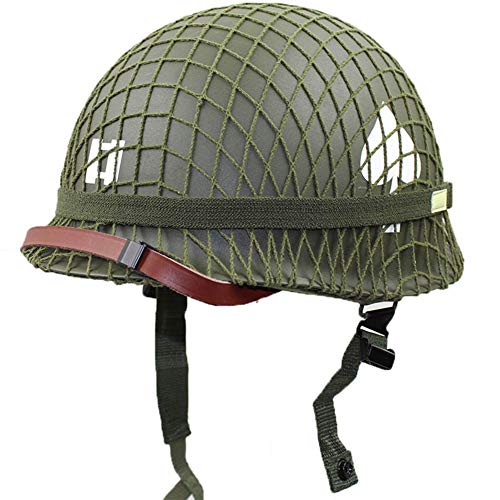 XYLUCKY Perfekte WW2 US Army M1 Green Helm Replik mit Net/Canvas Kinnriemen DIY Malerei von KaKille
