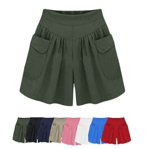 XYMJT Elmyse Shorts, Damen-Strand-Shorts, lässig, Hot-Shorts mit Taschen, elastischem Bund (Shape-A,4XL) von XYMJT