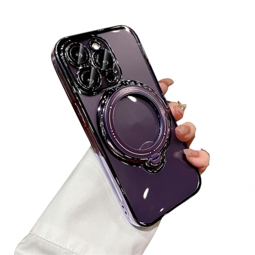 XYMJT Handyhülle Hülle Für iPhone 11 12 13 14 15 Pro Max Transparent Ringhalterung Stoßstange-Für Das iPhone 13Pro Max-Lila von XYMJT