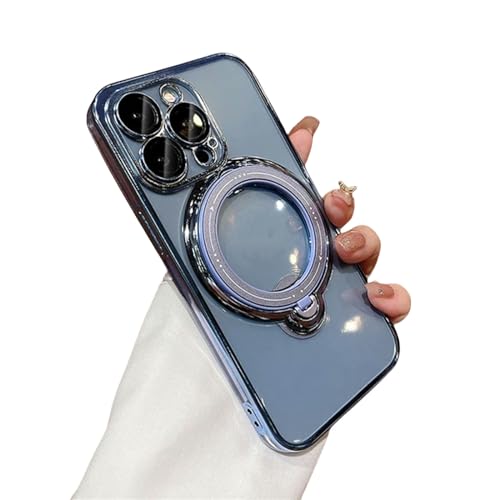 XYMJT Handyhülle Hülle Für iPhone 11 12 13 14 15 Pro Max Transparent Ringhalterung Stoßstange-Für iPhone 13Pro-Himmelblau von XYMJT