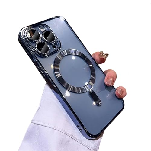 XYMJT Handyhülle Soft TPU Full Objektivschutz Hülle Für iPhone 15 14 13 12 11 Pro Max Clear Deckung-Für iPhone 14-Blau von XYMJT