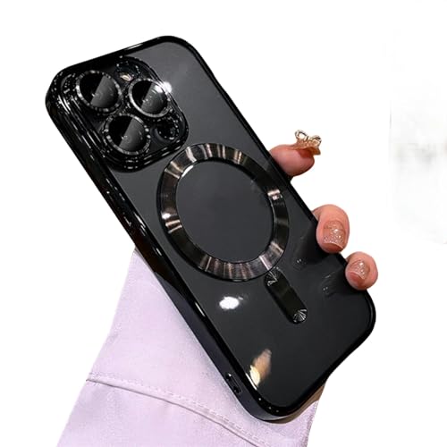 XYMJT Handyhülle Soft TPU Full Objektivschutz Hülle Für iPhone 15 14 13 12 11 Pro Max Clear Deckung-Für iPhone 14 Promax-Schwarz von XYMJT