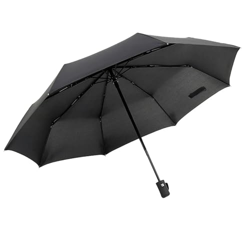 XYMJT Regenschirm Vollautomatischer Klappschirme Windschutz 8 Rippen Falten Regenschirm Kleine Tragbare Regenschirm Für Sonnentage Oder Regentage-schwarz von XYMJT