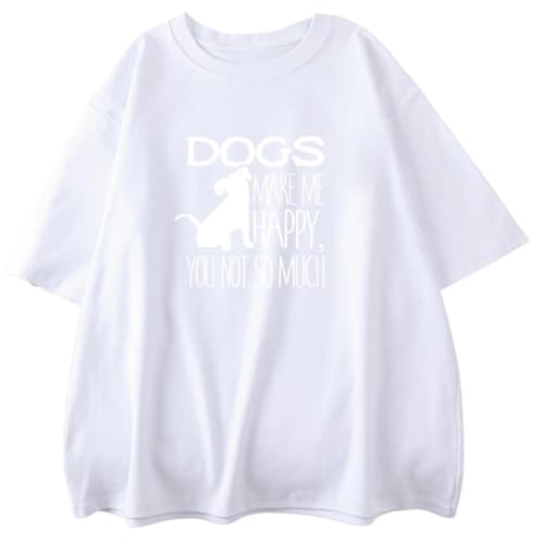 XYMJT T-Shirts für Damen Damen T-Shirt O-Neck T-Shirt Cartoon Übergroße Tops Harajuku Fit T-Shirts Frauen-weiß-XL von XYMJT