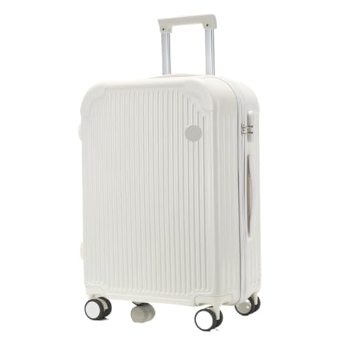 XYSBTX Koffer Empfohlener Koffer for Männer und Frauen, robuster und langlebiger Trolley-Koffer, leiser Rollkoffer for Einsteigen Suitcase (Color : White, Size : 18IN) von XYSBTX