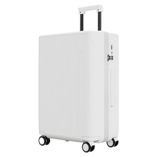 XYSBTX Koffer Gepäck 20-Zoll-Trolley-Koffer 24-Zoll-Anti-Fall-Business-Koffer Modische Und Einfache Universalräder Suitcase (Color : White, Size : 20in) von XYSBTX