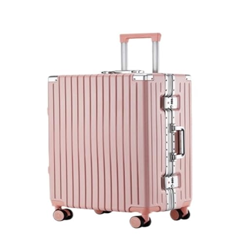 XYSBTX Koffer Koffer Koffer for Männliche Und Weibliche Studenten, Neue, Leise, Starke Und Langlebige Passwort-Pull-Box Mit Aluminiumrahmen Suitcase (Color : Pink, Size : 22in) von XYSBTX