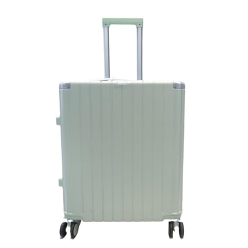 XYSBTX Koffer Koffer Silent Universal Wheel Trolley Case Unisex Koffer Multifunktionaler Aluminiumrahmen Passwortbox Groß Suitcase (Color : Green, Size : 24in) von XYSBTX