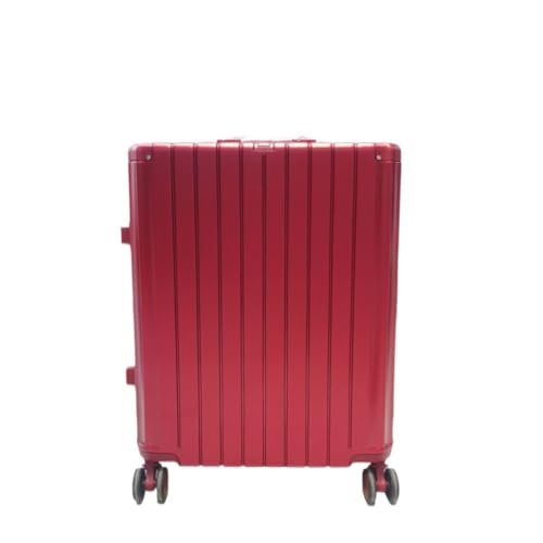 XYSBTX Koffer Koffer Silent Universal Wheel Trolley Case Unisex Koffer Multifunktionaler Aluminiumrahmen Passwortbox Groß Suitcase (Color : Red, Size : 20in) von XYSBTX