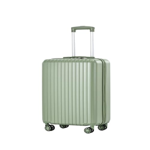 XYSBTX Koffer Koffer Trolley-Koffer Getränkehalter Koffer Universalrad Passwortbox Lederkoffer Boarding-Koffer Suitcase (Color : Green, Size : 18in) von XYSBTX