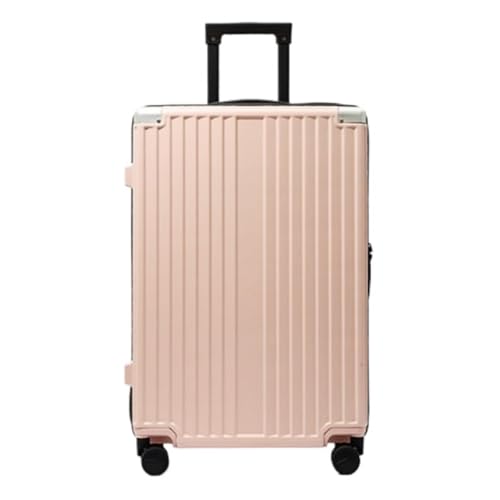 XYSBTX Koffer Koffer Trolley-Koffer Getränkehalter Koffer Universalrad Passwortbox Lederkoffer Boarding-Koffer Suitcase (Color : Pink, Size : 24in) von XYSBTX