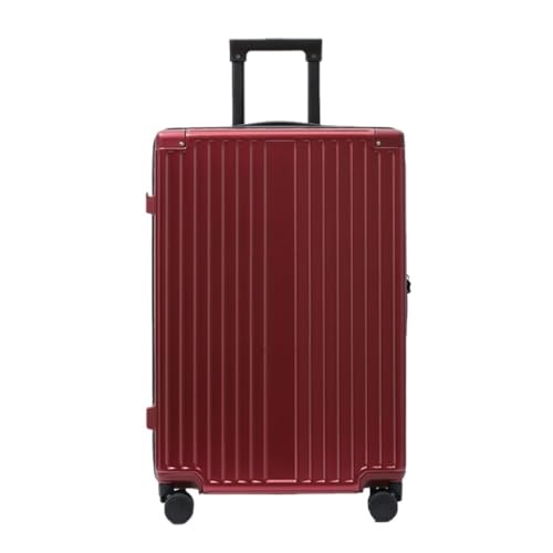XYSBTX Koffer Koffer Trolley-Koffer Getränkehalter Koffer Universalrad Passwortbox Lederkoffer Boarding-Koffer Suitcase (Color : Red, Size : 20in) von XYSBTX
