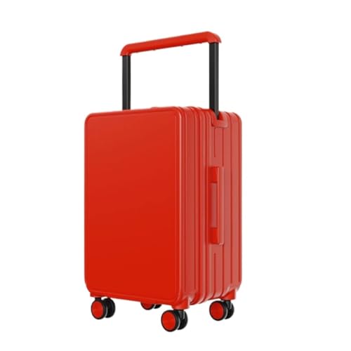 XYSBTX Koffer Mittelmontierter, Breiter Trolley-Koffer, Business-Koffer, Wasserdichter Universal-Rollenkoffer for Herren Und Damen Suitcase (Color : Red, Size : 24in) von XYSBTX