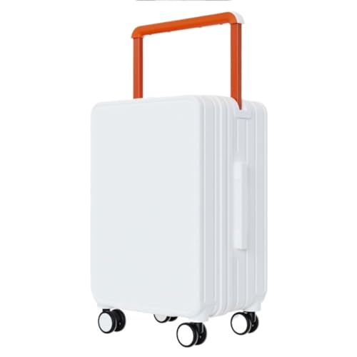 XYSBTX Koffer Mittelmontierter, Breiter Trolley-Koffer, Business-Koffer, Wasserdichter Universal-Rollenkoffer for Herren Und Damen Suitcase (Color : White, Size : 24in) von XYSBTX