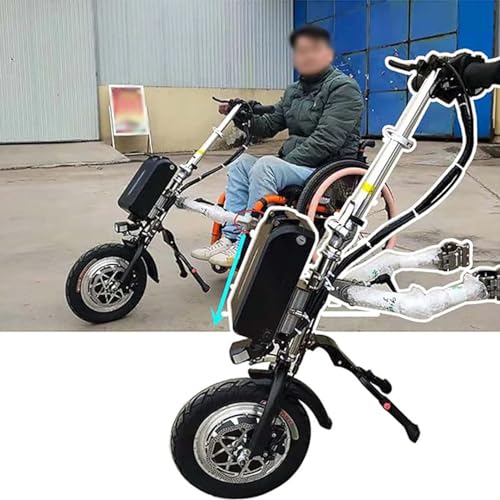 XZLZMYP 500W Rollstuhl Zuggerät Rollstuhl Umbau Elektrosatz 48V 15/17Ah Lithium Batterie Dauerhaft Tragbar Stoßdämpfersystem Elektrische Handbike-Rollstuhlbefestigung,A,15ah von XZLZMYP