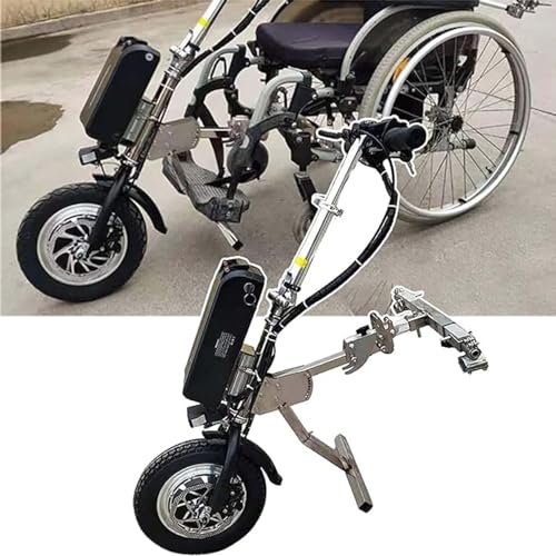 XZLZMYP 500W Rollstuhl Zuggerät Rollstuhl Umbau Elektrosatz 48V 15/17Ah Lithium Batterie Dauerhaft Tragbar Stoßdämpfersystem Elektrische Handbike-Rollstuhlbefestigung,B,17ah von XZLZMYP