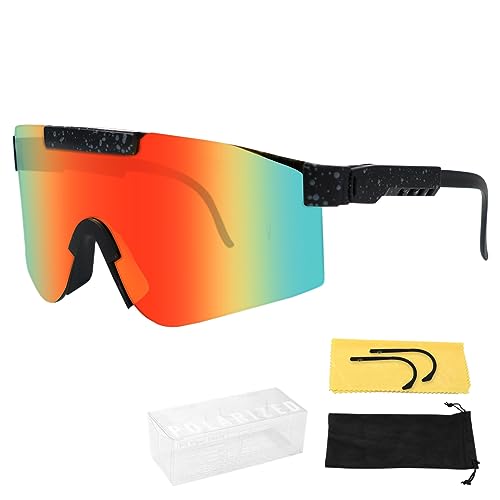 Polarisiert Fahrradbrille,Schnelle Brille,Polarisierte UV400 Schutzbrille,mit Brillenetui,Brillenbeutel,Brillentuch Und Brillenbeine,für Outdooraktivitäten Radfahren Laufen Klettern Angeln Golf von XZMCAT