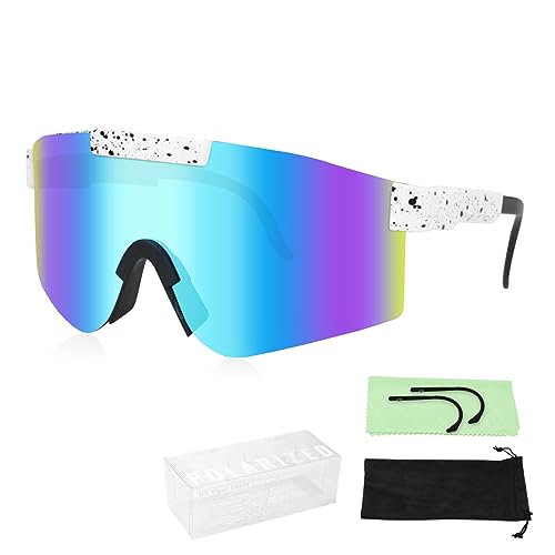 Polarisiert Fahrradbrille,Schnelle Brille,Polarisierte UV400 Schutzbrille,mit Brillenetui,Brillenbeutel,Brillentuch Und Brillenbeine,für Outdooraktivitäten Radfahren Laufen Klettern Angeln Golf von XZMCAT