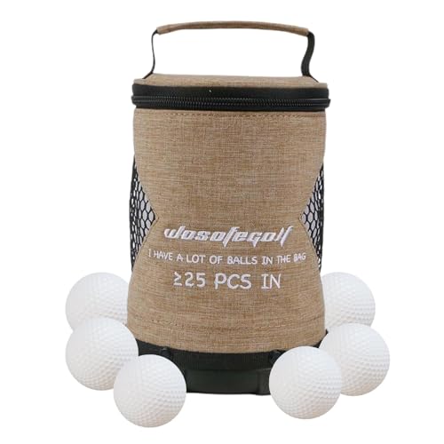Golfballtasche,Golfballtasche,Zylinder-Golfballtasche mit großem Fassungsvermögen und Reißverschluss | Leichter Golfsack, multifunktionale, faltbare, tragbare Aufbewahrungstaschen für Golfball, Tischt von Xasbseulk