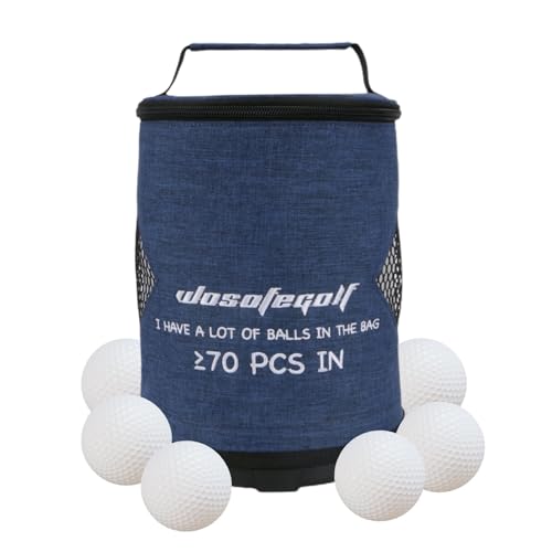 Golfballtasche,Golfballtasche Sack - Zylindertasche mit großem Fassungsvermögen für Golfbälle | Leichter Golfsack, multifunktionale, faltbare, tragbare Aufbewahrungstaschen für Golfball, Tischtennis von Xasbseulk