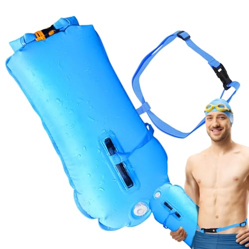 Schwimmboje, Schwimmboje - Gut sichtbare Schwimmboje | Wasserdichter 28-Liter-Dry-Drift-Bag mit verstellbarem Hüftgurt, aufblasbarer Dry-Bag für Schwimmer im offenen Wasser von Xasbseulk