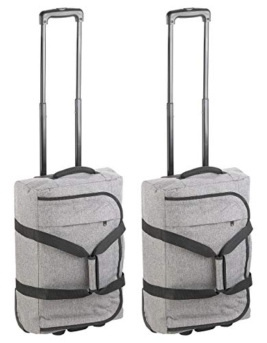Xcase Trolley klein: Faltbare 2in1-Handgepäck-Trolley & Reisetasche, 44 l, 2 kg, 2er-Set (Koffer-Trolley klein, Handgepäck-Koffer leicht, unter 1,5) von Xcase