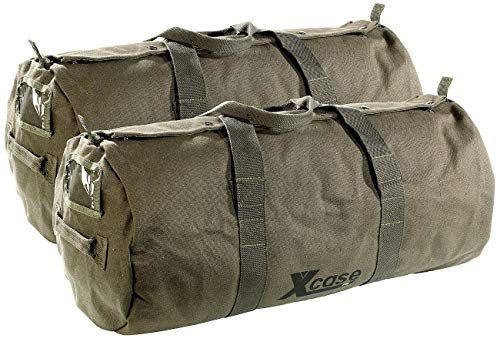 Xcase Handgepäck: 2er-Set Canvas-Sport- und Reisetaschen mit Tragegriff, je 70 Liter (Reisetasche Canvas XL, Reisetasche mit Schultergurt, Xcase Sporttasche) von Xcase
