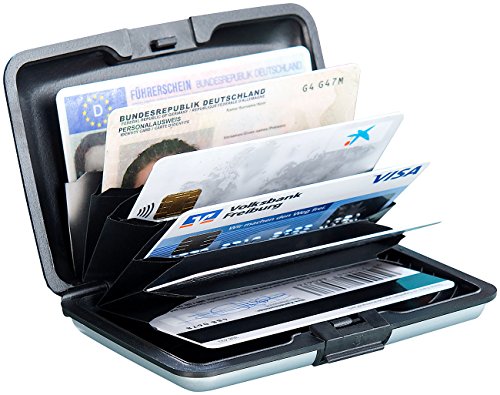 Xcase Kreditkartenetui: Edles RFID-Kartenetui aus Aluminium, Schutz für bis zu 6 Chip-Karten (Kreditkartenetui Aluminium, Kartenetuis, Safe Case für Kreditkarten) von Xcase