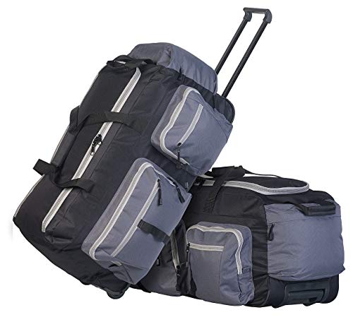 Xcase Reisekoffer: 2er-Set Faltbare XL-Reisetaschen mit Trolley-Funktion & Teleskop-Griff (Rolltasche Reise, Reisetasche Rollen, Tragegriff) von Xcase