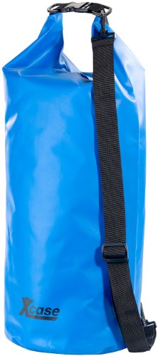 Xcase wasserdichte Taschen: Wasserdichter Packsack 25 Liter, blau, aus strapazierfähiger LKW-Plane (Wasserdichter Schwimmsack, Packsack Rucksack, aufblasbar) von Xcase
