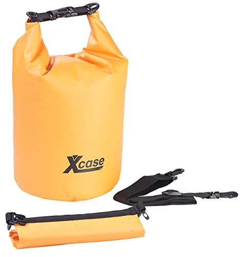 Xcase Schwimmsack: Wasserdichter Packsack, strapazierfähige Industrie-Plane, 10 l, orange (Outdoor Säcke wasserdicht, Motorrad Säcke, Reisetaschen) von Xcase