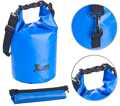 Xcase Outdoor Packsack: Wasserdichter Packsack, strapazierfähige Industrie-Plane, 10 l, blau (Ausrüstungstaschen, Packrollen, Unterwasserlicht) von Xcase