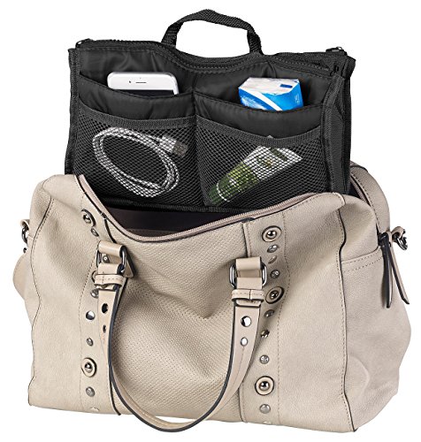 Xcase Taschenorganizer: Handtaschen-Organizer m. 13 Fächern, 29 x 17 x 8 cm, waschbar, schwarz (Kulturbeutel, Organizer Tasche Damen, Portemonnaie) von Xcase