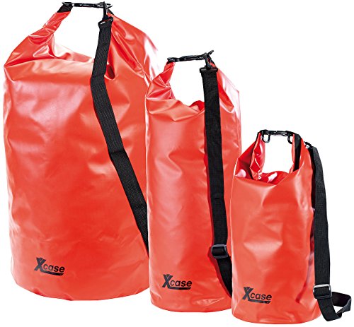 Xcase Wasserfeste Packtaschen: Urlauber-Set wasserdichte Packsäcke 16/25/70 Liter, rot (Gepäcktaschen, Storage Bag, Unterwasserlicht) von Xcase