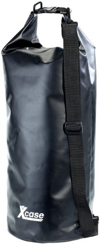 Xcase Trockensack: Wasserdichter Packsack 25 Liter, schwarz (Gepäckrolle wasserdicht, Packbeutel wasserdicht, Unterwasserlicht) von Xcase