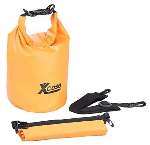 Xcase wasserdichte Beutel: Wasserdichter Packsack, strapazierfähige Industrie-Plane, 5 l, orange (Kunststoffsäcke wasserdicht, Outdoor Säcke wasserdicht, Unterwasserlicht) von Xcase