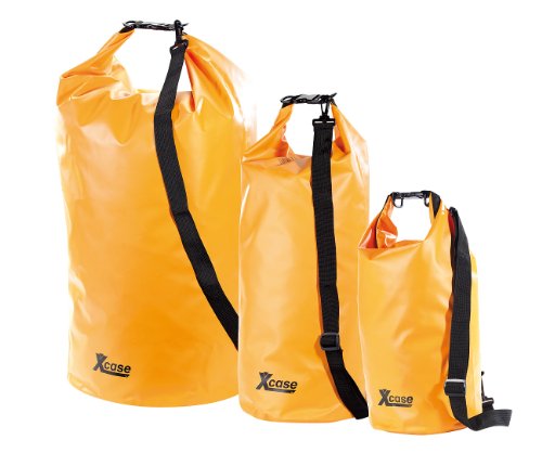 Xcase wasserdichte Packtasche: Urlauber-Set wasserdichte Packsäcke 16/25/70 Liter, orange (Packsack aus LKW-Plane, Overboard Beutel, Reisetaschen) von Xcase