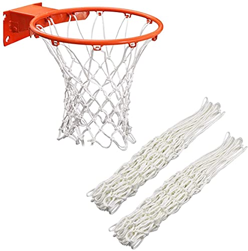 Xchmtech -Basketballnetz, robust, passend für Standard 12 Schlaufen, für drinnen und drauÃŸen, Fitnessgeräte, WeiÃŸ, 2 Stück von Xchmtech