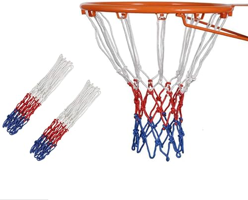 Xchmtech Robustes Basketballnetz, , passend für Standard-Basketballkorb mit 12 Schlaufen, für drinnen und drauÃŸen, Fitnessgeräte (bunt) von Xchmtech