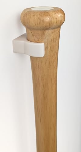 Wandhalterung für Baseballschläger – senkrechte/vertikale Halterung zur Schraubmontage, Kunststoff in Weiß, Made in Germany | Xebtec (senkrecht) von Xebtec