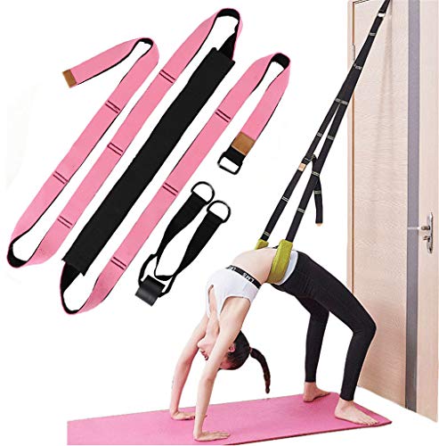 Yoga-Fitness-Stretch-Gurt, Türflexibilität Dehnungsband, Verbesserung der Bein- Taillen- und Rückenflexibilität, Rückenbeuge Trainer, für Reha Pilates Ballett Cheerleading Splits Gymnastik (Pink) von Xemz