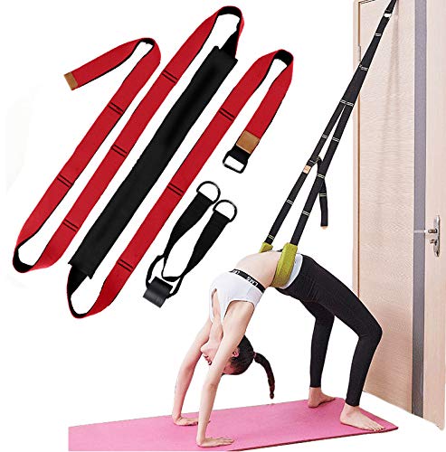 Yoga-Fitness-Stretch-Gurt, Türflexibilität Dehnungsband, Verbesserung der Bein- Taillen- und Rückenflexibilität, Rückenbeuge Trainer, für Reha Pilates Ballett Cheerleading Splits Gymnastik (rot) von Xemz