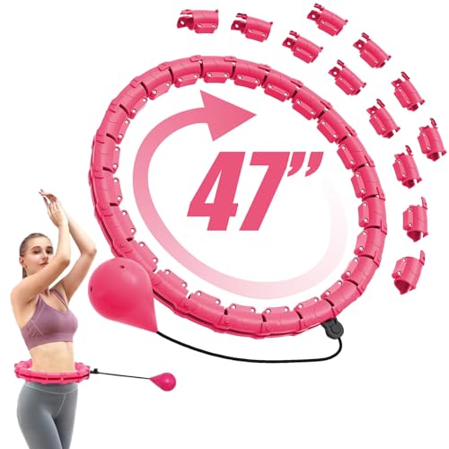 Hula Hoop, Hullahub Reifen Zum Abnehmen t Hula Hoop Reifen Erwachsen & Anfänger,24 Knoten, Verstellbarer Fitness-Reifen mit 360 Grad drehbarem Ball für Fitness, Gewichtsverlust von Xering