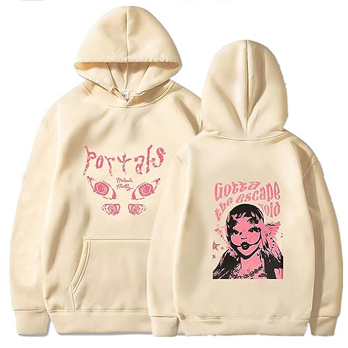 Xiakila Melanie Martinez Kapuzenpullover Mit Cartoon Grafik Sweatshirt Für Herren Und Damen, Wendbar Bedruckt Übergroßer Pullover Y2k Lässige Oberbekleidung Hip Hop Streetwear-White||XS von Xiakila