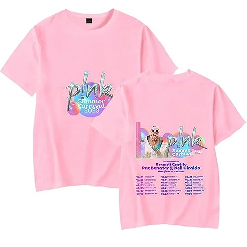 Xiakila P!NK T-Shirt Cartoon Grafik Sweatshirt, Herren Damen Wendedruck Große Größe Kurze Ärmel Modisch Lässig-Black||XS von Xiakila