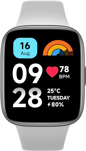 Xiaomi Redmi Watch 3 Active Grau, LCD-Display 1,83 Zoll, Bluetooth, 100 Sportmodi, Überwachung der körperlichen Verfassung, wasserdicht 50 m, bis zu 12 Tage Akkulaufzeit von Xiaomi