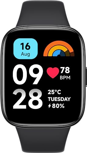 Xiaomi Redmi Watch 3 Active Schwarz, LCD-Display 1,83 Zoll, Bluetooth, 100 Sportmodi, Fitness-Tracker, wasserdicht 50 m, bis zu 12 Tage Akkulaufzeit von Xiaomi